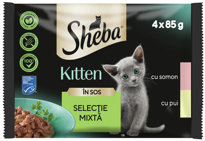 SHEBA KITTEN HRANA UMEDA PISICI SELECTIE MIXTA SOS4X85G