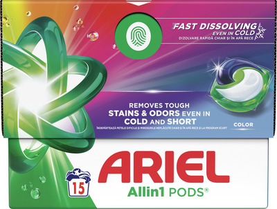 ARIEL COLOR DETERG.CAPSULE PT.RUFE 15 BUCATI 15 SPALARI