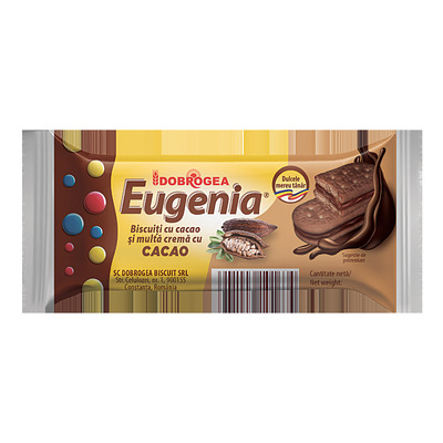 EUGENIA BISCUITI SANDVIS CACAO CU CREMA CACAO FAMILY10X36G