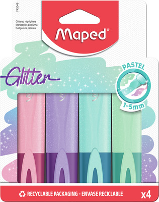 MAPED TEXTMARKER FLUO PEPS PASTEL CU SCLIPICI 4 CULORI