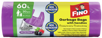 FINO SACI MENAJERI CU MANERE AROMA FRUCTE PADURE 60L 20BUC