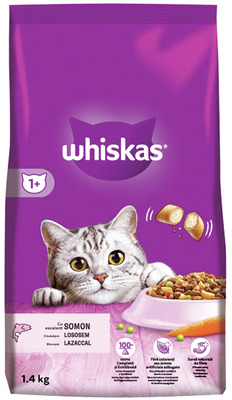 WHISKAS HRANA USCATA CU SOMON PT.PISICI ADULTE 1,4G