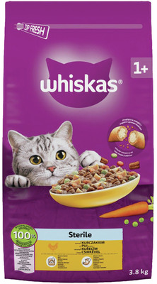 WHISKAS STERILE ADULT HRANA USCATA PT.PISICI PUI 3,8KG