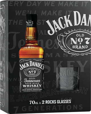 JACK DANIEL`S TENNESSEE WHISKEY 40% 0,7 CU+2PAH.SGR