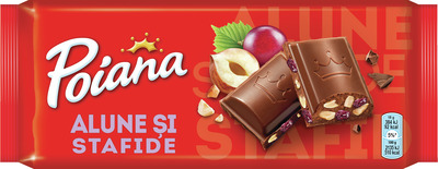 POIANA TABLETA DE CIOCOLATA ALUNE SI STAFIDE 90G