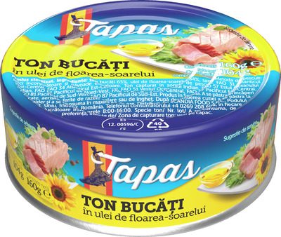 TAPAS TON BUCATI IN ULEI DE FLOAREA SOARELUI 160G