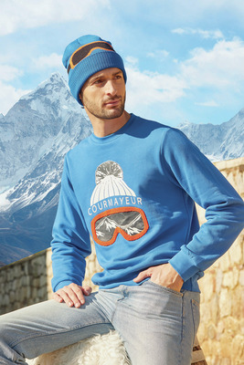 SORBETTO SWEATSHIRT BARBATI ALBASTRU CU IMPRIMEU M 2XL
