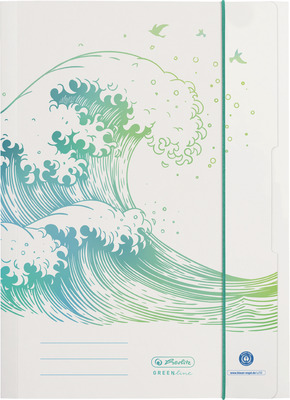 HERLITZ MAPA A4 CARTON CU ELASTIC GREENLINE WAVE