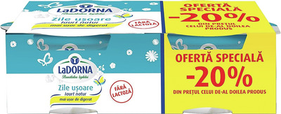 LADORNA IAURT NATURAL FARA LACTOZA 150 G 1+1-20%