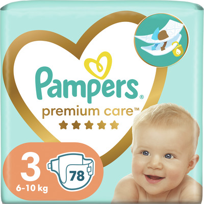 PAMPERS PREMIUM CARE SCUTECE COPII NR.3, 6-10KG,78B