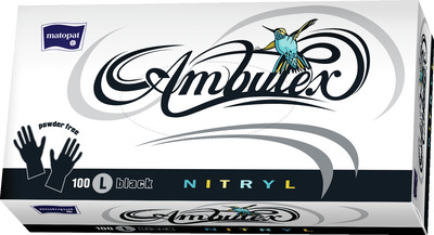 AMBULEX MANUSI NITRIL NEGRE L 100BUC.