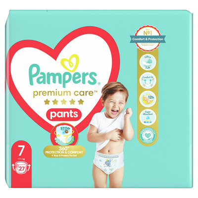 PAMPERS PREMIUM CARE PANTS NR.7 17+KG 27BUC