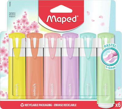 MAPED TEXTMARKER FLUO PEPS CLASIC PASTEL 6 CULORI