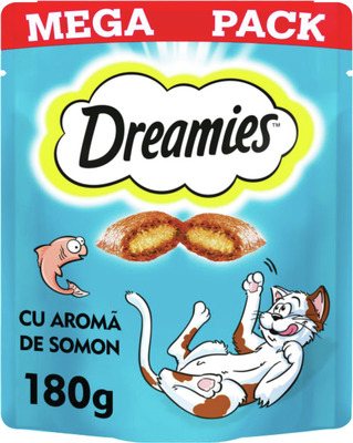 DREAMIES RECOMPENSE PT.PISICI CU AROMA DE SOMON 180G