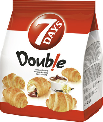 7DAYS DOUBLE MINI CROISSANT CREMA VANILIE SI VISINE 185G