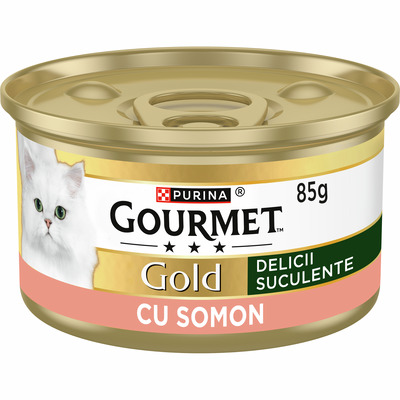 GOURMET GOLD DELICII SUCULENTE SOMON HRANA UMEDA PISICI 85G