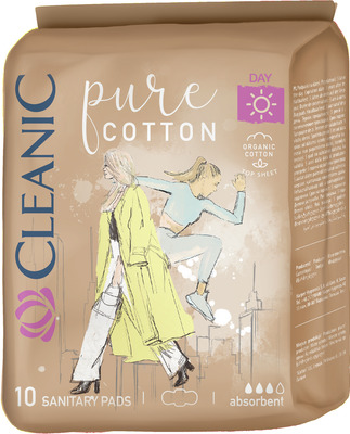 CLEANIC PURE COTTON ABSORBANTE DE ZI 10BUC