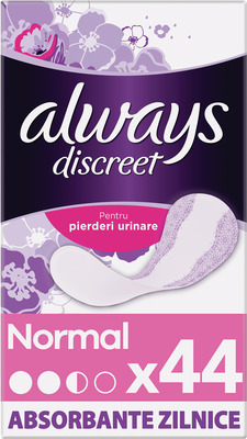 ALWAYS DISCREET LINERS NORMAL ABSORBANTE UROLOGICE 44BUC