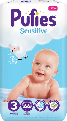 PUFIES SENSITIVE MIDI(MAXI PACK)66BUC