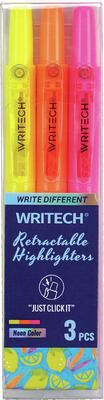 WRITECH SET 3 TEXTMARKERE RETRACTABILE DIVERSE CULORI