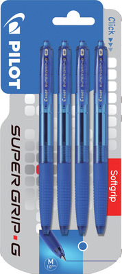 PILOT PIX SUPER GRIP G CU MECANISM 1,0 MM ALBASTRU 4 BUC