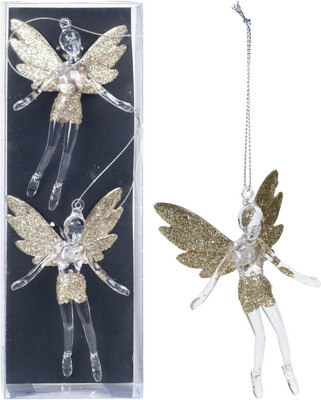 SET 2 DECORATIUNI INGERAS 12CM/NUANTA SAMPANIE