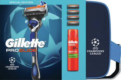 GILLETTE GIFT PROGLIDE MANER +4REZ+GEL RAS 200ML+GEANTA