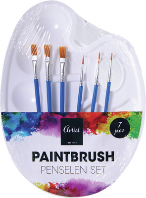 SET 6 PENSULE SI PALETA PENTRU PICTURA