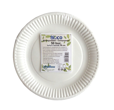 ENDLESS FARFURII ALBE CARTON BIO-CO 18CM 50BUC