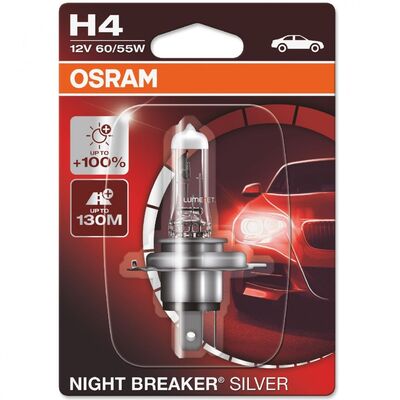 OSRAM BEC AUTO H4 60/55W SILV. NIGHT BREAKER SILV.2.0 BL1 P43