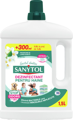 SANYTOL DEZINFECTANT PENTRU HAINE FLORI ALBE 1,2L+300ML