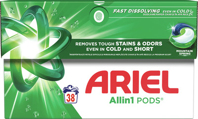ARIEL MOUNTAIN SPRING DETERG CAPSULE PT.RUFE 38 BUC.38SPAL.