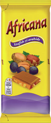 AFRICANA TABLETA CIOCOLATA LAPTE&STAFIDE SI ARAHIDE 80G