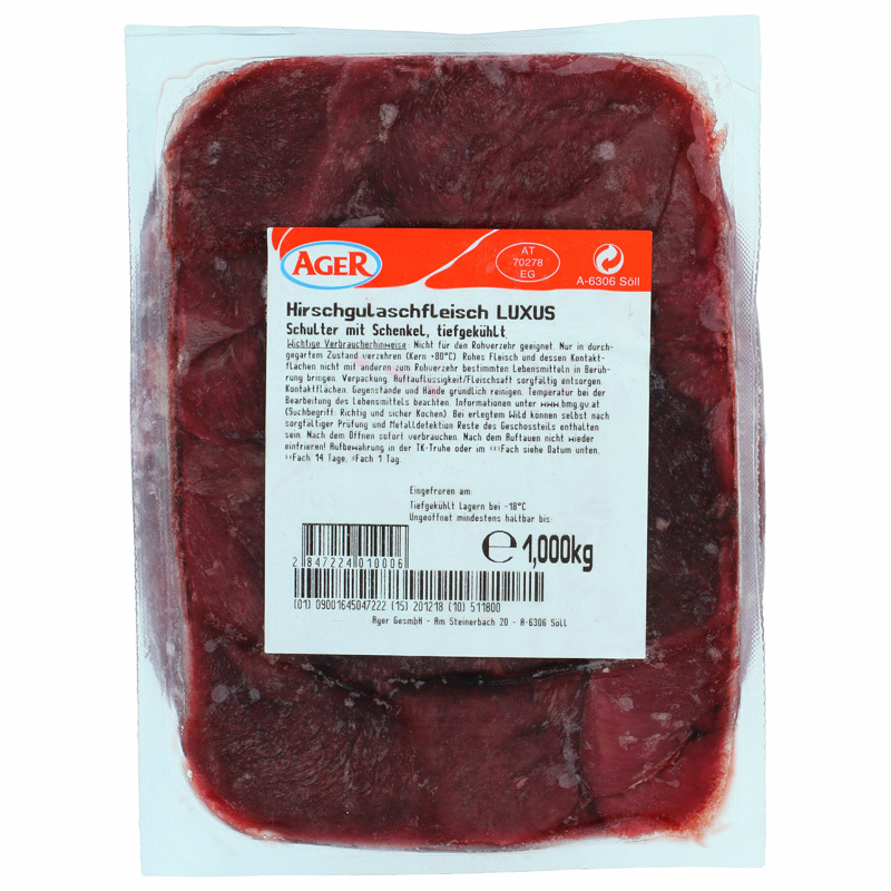 Ager Hirsch Gulasch TK 1kg