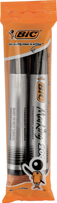 BIC MARKER PERMANENT NEGRU CU VARF ROTUND SET 2 BUCATI