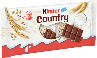 KINDER COUNTRY SNACK CU CIOCOL CIOCOLATA CU LAPTE&CEREALE 94G