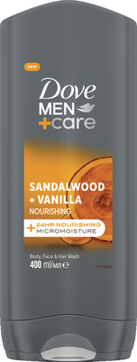 DOVE MEN+CARE GEL DE DUS SANDALWOOD+VANILLA 400ML