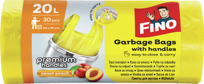 FINO SACI MENAJERI CU MANERE AROMA PIERSICA 20L 30BUC