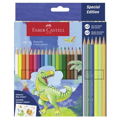 FABER CASTELL CREIOANE COLORATE 24 CULORI DINOZAURI