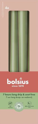 BOLSIUS SET 4 LUMANARI CONICE, CULOARE VERDE OLIVE, TIMP DE ARDERE: 7 H
