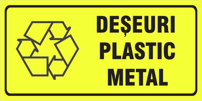 INDICATOR COLECTARE DESEURI PLASTIC/METAL, 10X20 CM, AUTOCOLANT