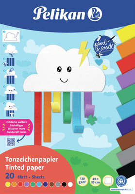 PELIKAN HARTIE COLORATA 20FILE 23X33 CM 10 CULORI RAINBOW