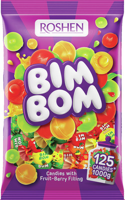 ROSHEN BIM BOM DROPSURI CU UMPLUTURA FRUCTE ASORTATE 1KG