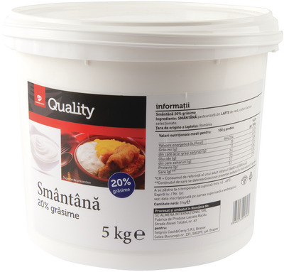 TRANSGOURMET QUALITY SMANTANA 20% GRASIME 5KG