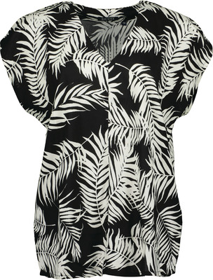 BLUE SEVEN BLUZA DAMA MANECA SCURTA NEGRU CU IMPRIMEU 38 46