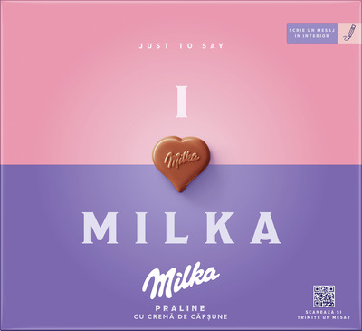 I LOVE MILKA PRALINE CU CAPSUNI 110G