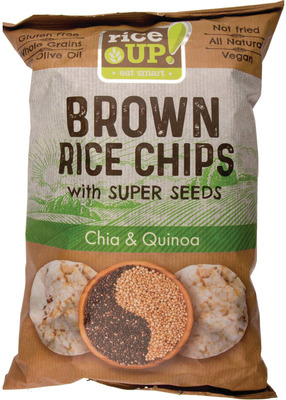 RICE UP CHIPSURI OREZ BRUN CU CHIA&QUINOA 60G