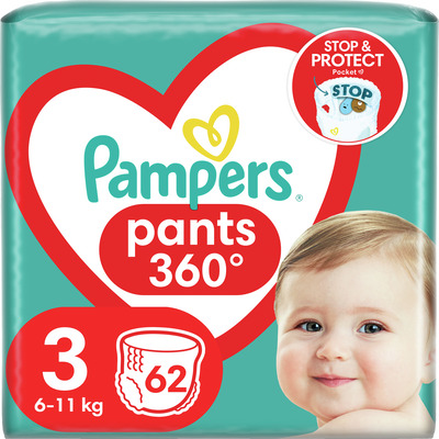 PAMPERS PANTS 3 MIDI JUMBO PACK 62 BUC