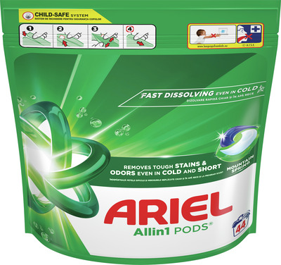 ARIEL MOUNTAIN SPRING DETERG. CAPSULE PT.RUFE 44 BUC.44SPAL.