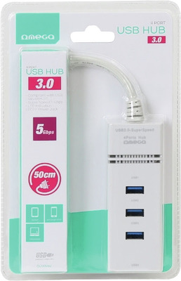 OMEGA USB 3.0 HUB 4 PORT WHITE